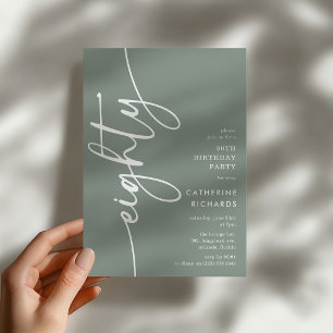 Script Eighty' 80th Birthday Invitation