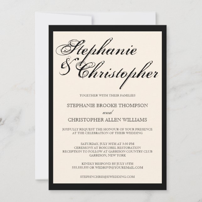 Script Elegance Wedding Invitation (Front)