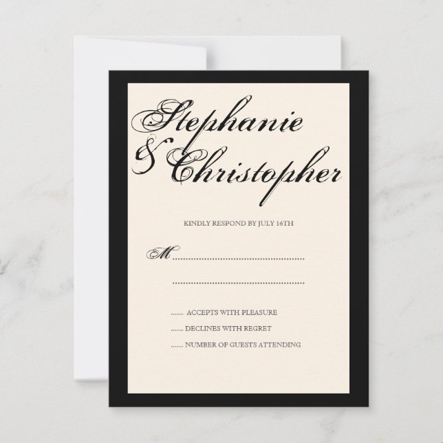 Script Elegance Wedding RSVP Response Card (Front)