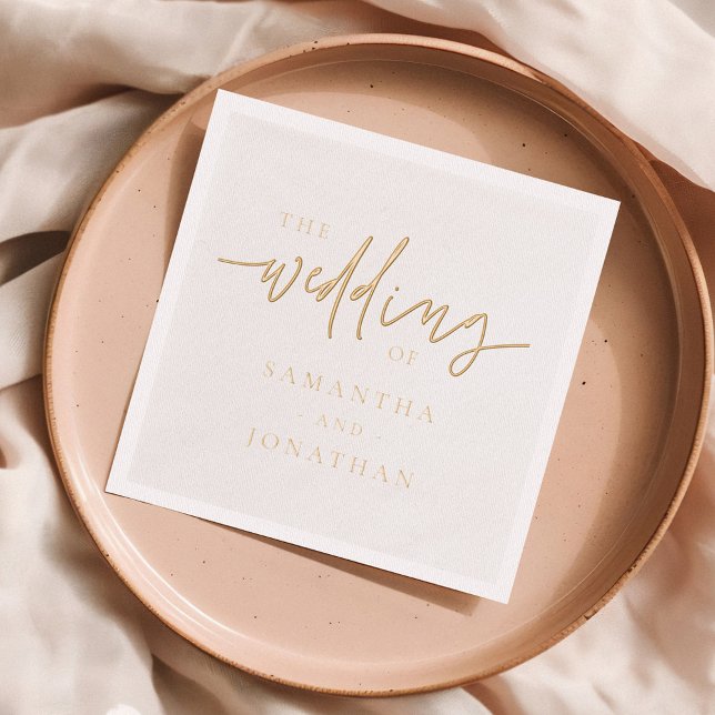 Script Elegant Modern Wedding Foil Napkins (Creator Uploaded)