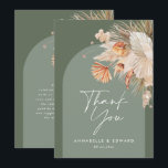 Script elegant wedding thank you sage green modern card<br><div class="desc">Script elegant wedding thank you sage green modern card. Part of a modern collection.</div>