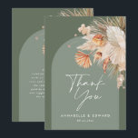 Script elegant wedding thank you sage green modern card<br><div class="desc">Script elegant wedding thank you sage green modern card. Part of a modern collection.</div>