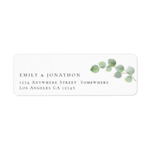Script Eucalyptus Informal Return Name Address Return Address Label