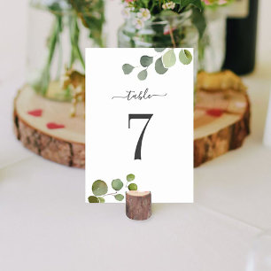 Script Eucalyptus Seating Chart (back) Wedding Table Number