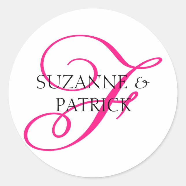 Script F Monogram Labels (Hot Pink / Black) (Front)