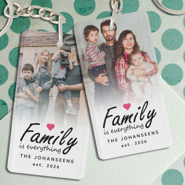 Script Family is Everything 2 Sided Custom Photo Key Ring (Creator Uploaded)
