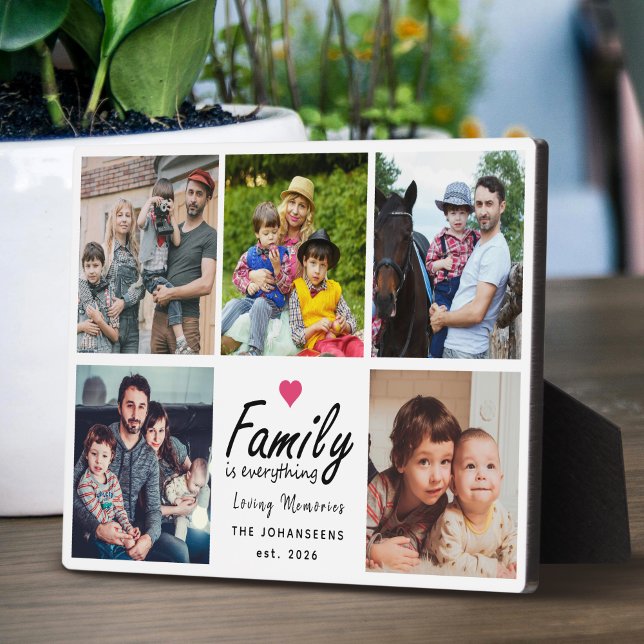 Script Family is Everything Photo Collage Keepsake Plaque (Creator Uploaded)