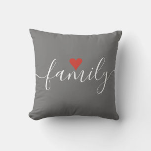 Script Family Monogram Preppy Stripe Love Heart Cushion