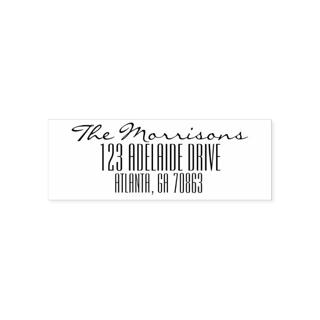 Script Family Name Address Self-inking Stamp (Design)