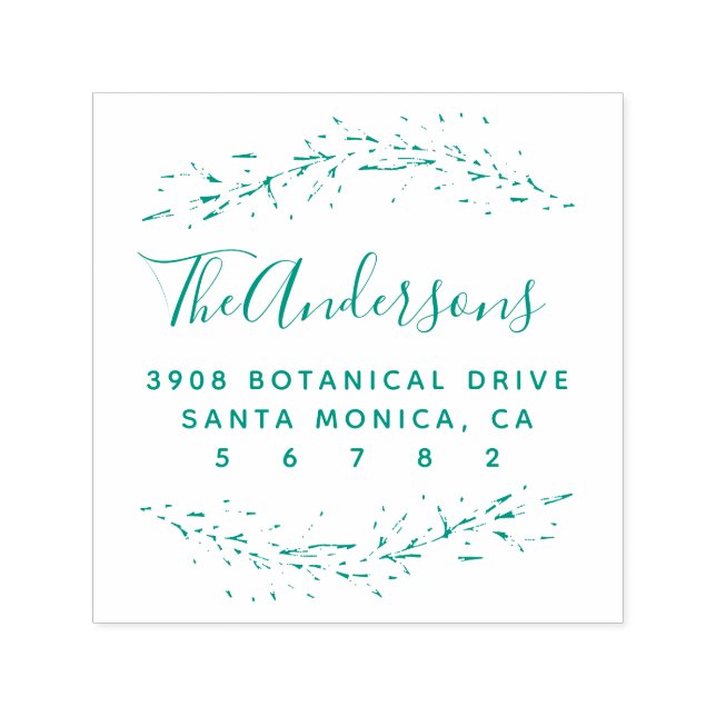 Script Family Name Custom Return Address Self-inking Stamp (Design)