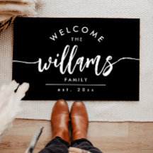 Script Family Name Modern Black Personalised