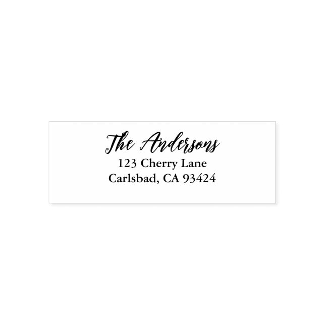 Script Family Name Return Address Self-inking Stamp (Design)