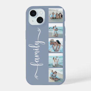 Script Family Photo Dusty Blue iPhone 15 Case