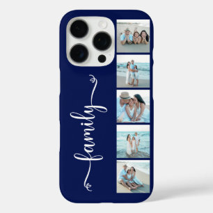 Script Family Photo Navy Blue iPhone 16 Pro Case