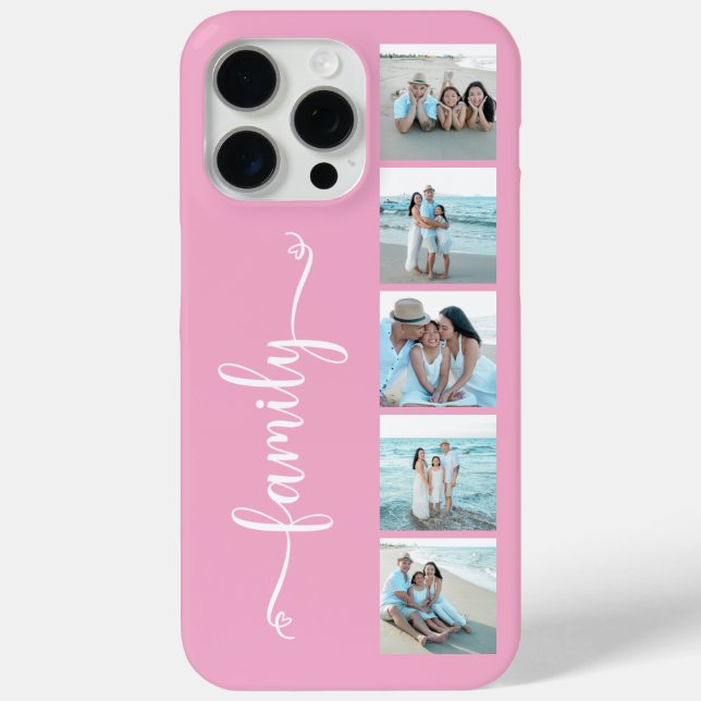 Script Family Photo Pink Case-Mate iPhone Case (Back)