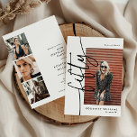 Script Fifty 4 Photo Collage 50th Birthday Invitation<br><div class="desc">Celebrating your 50th birthday has never been this personal and memorable. With our 'Elegant Script Fifty 4 Photo Birthday Double Sided Invitation' template, you'll create a custom invite that's uniquely you. Featuring 4 of your favorite photos in a modern collage, age and name are front and center. On the reverse...</div>