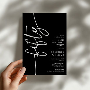 Script Fifty' 50th Birthday Invitation