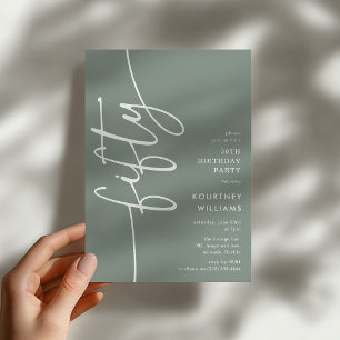 Script Fifty' 50th Birthday Invitation
