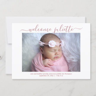 Script Font Birth Announcement