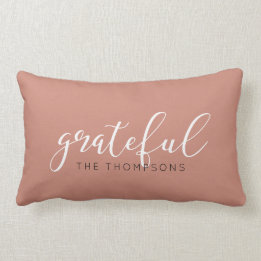 Script Font Grateful Name Lumbar Cushion