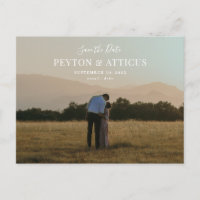 Script Font Landscape Photo Save the Date Postcard