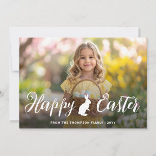 Script Font With Bunny Motif Easter Photo Template