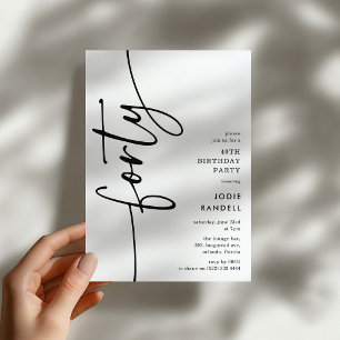Script Forty' 40th Birthday Invitation