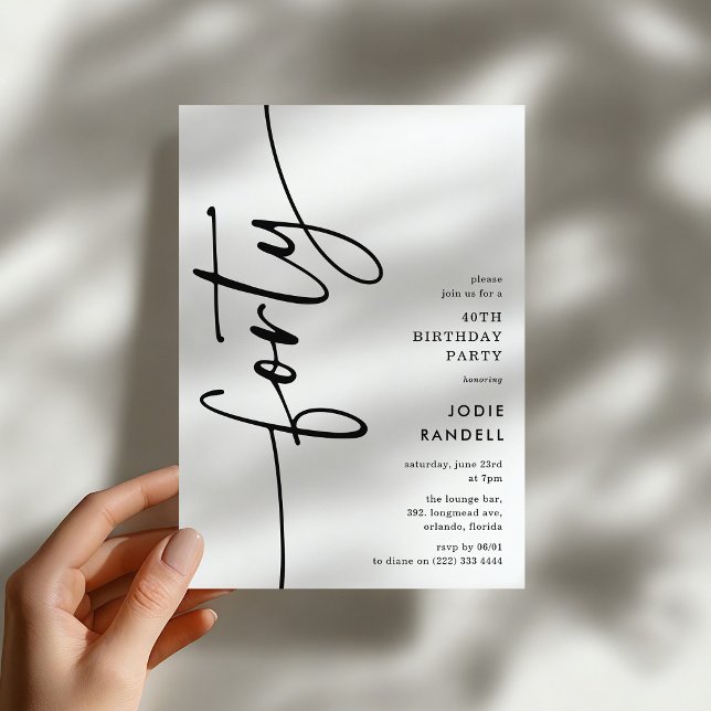 Script Forty' 40th Birthday Invitation (Creator Uploaded)