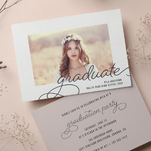 Script Frame   Photo Graduation Party Invitation