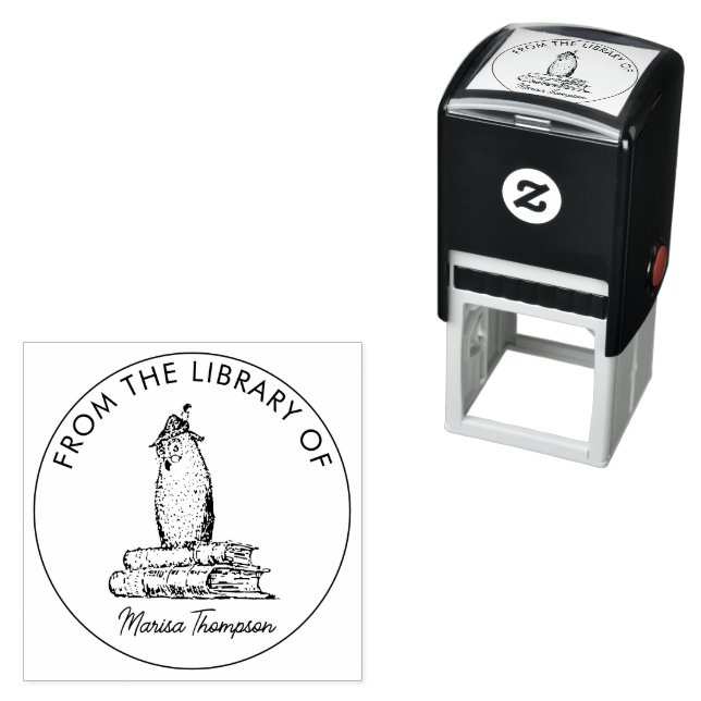 Script From the Library of Ex Libris Library Book Self-inking Stamp (In Situ)