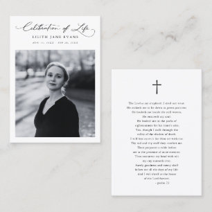 Script Funeral Prayer Cards for Memorial Service