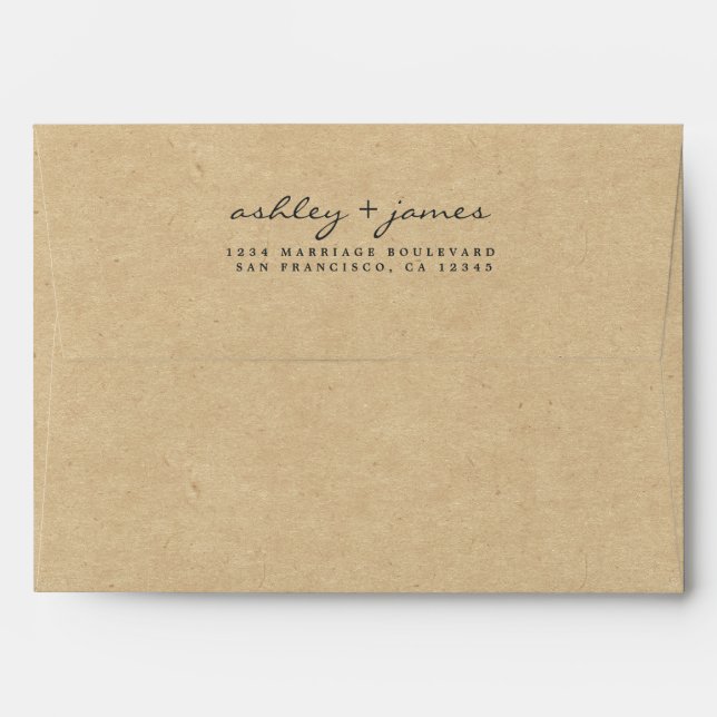 Script Future Mr Mrs Kraft Wedding Return Address Envelope (Back (Top Flap))