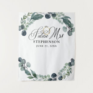 Script FUTURE MRS Greenery Bridal Shower Backdrop Tapestry