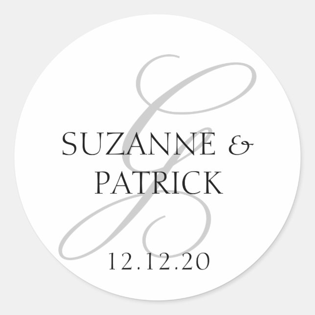 Script G Monogram Labels (Silver / Black) (Front)