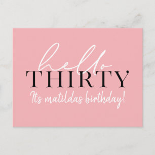 Script & geometric 30th birthday postcard