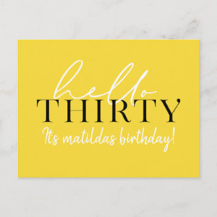 Script & geometric 30th birthday postcard