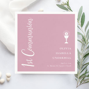 Script Girls 1st Communion  Napkin