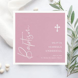 Script Girls Baptism Napkin