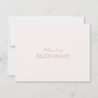 Script Gold & Blush Pink Bridesmaid Proposal Card