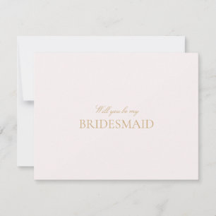 Script Gold & Blush Pink Bridesmaid Proposal Card 