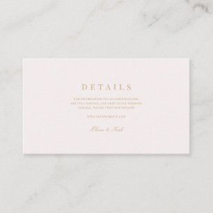 Script Gold & Blush Pink Wedding Details Enclosure Card