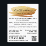 Script Gold Foil Brushstroke Makeup Artist Flyer<br><div class="desc">Script Gold Foil Brushstroke Makeup Artist Advertising Flyers By The Business Card Store.</div>