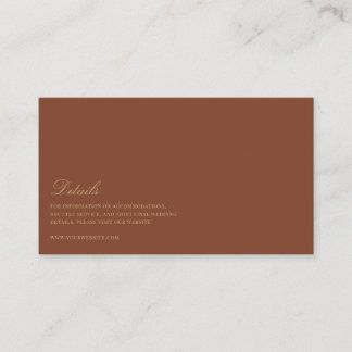 Script Gold & Terracotta Wedding Details Enclosure Card