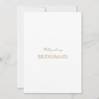 Script Gold & White Bridesmaid Proposal Card