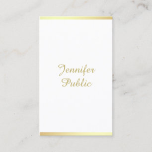 Script Golden Calligraphy Creative Pretty Modern Business Card