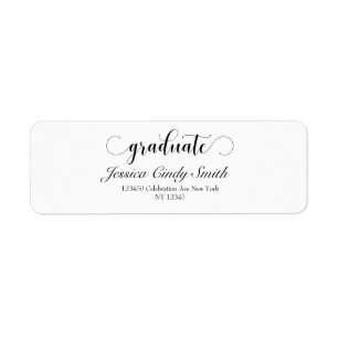 Script Graduate Customised Return Address Label