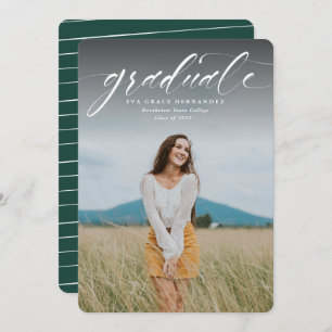 Script graduate simple one photo announcement