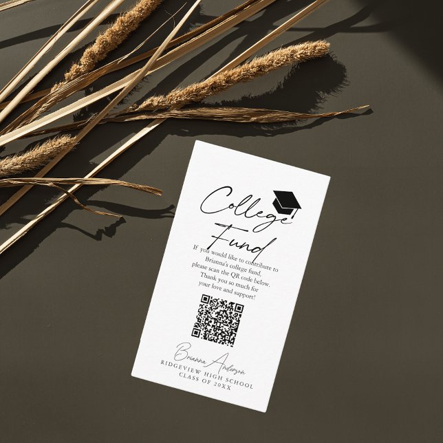 Script Graduation Cap College Fund Enclosure Card (Creator Uploaded)