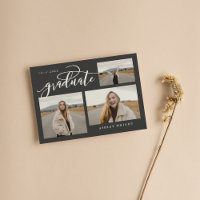 Script Graduation Simple 3 Photo Collage Party Inv