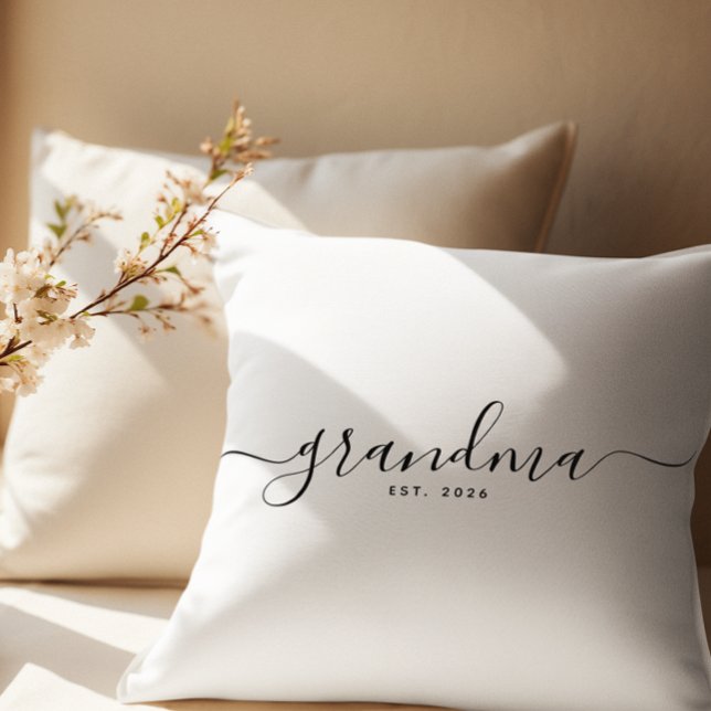 Script Grandma Est Year Mother's Day Gift Cushion (Creator Uploaded)